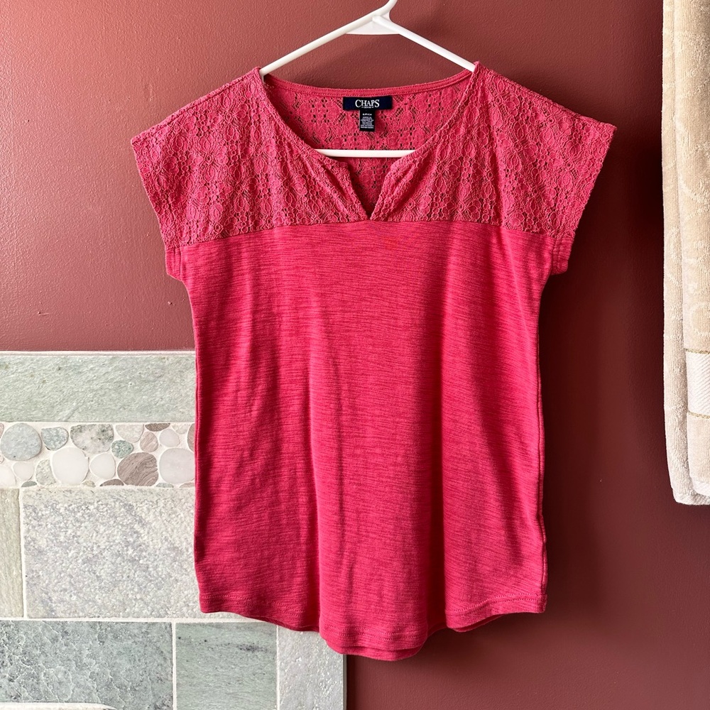 ⭐️CHAPS Womens Pretty Blouse / Top. Size Small. Color- Pink, (5 for $15)